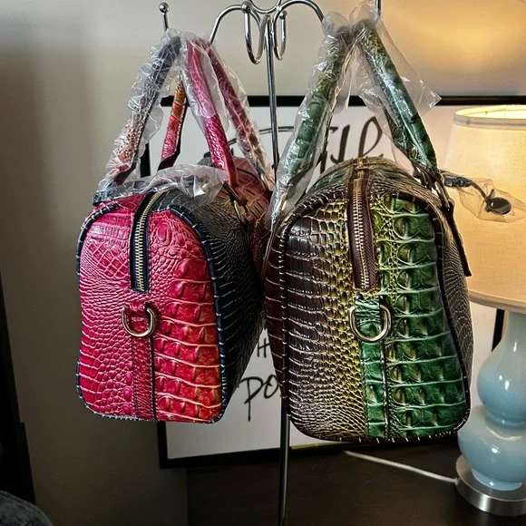 Stylish Multicolor Crocodile Pattern Women Bag (PINK) only - Picture 1 of 4